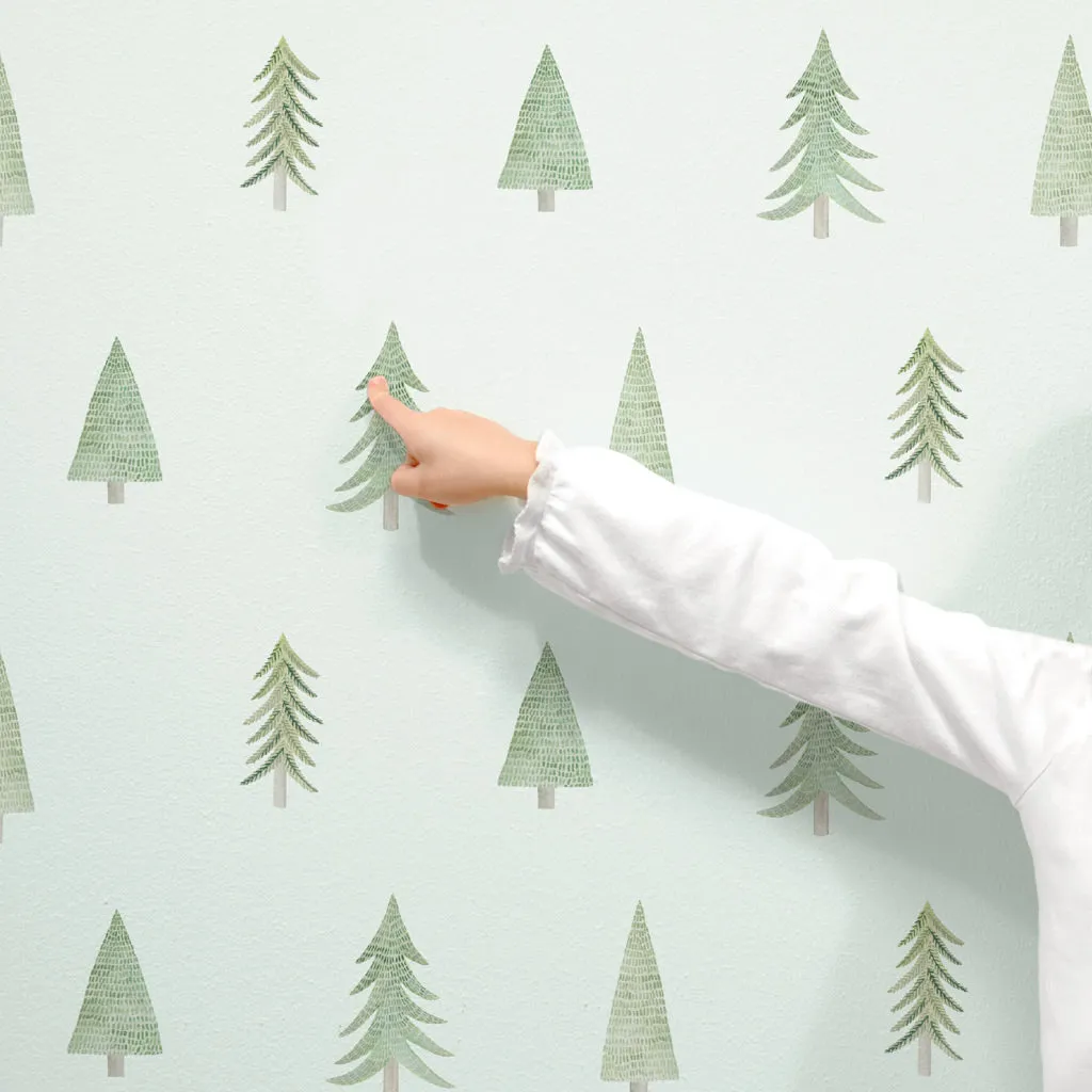 Evergreen Tree Toss Wall Decal Set