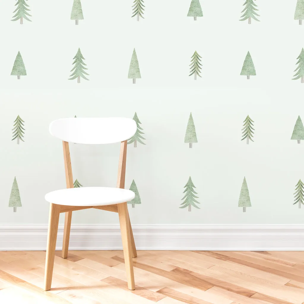 Evergreen Tree Toss Wall Decal Set