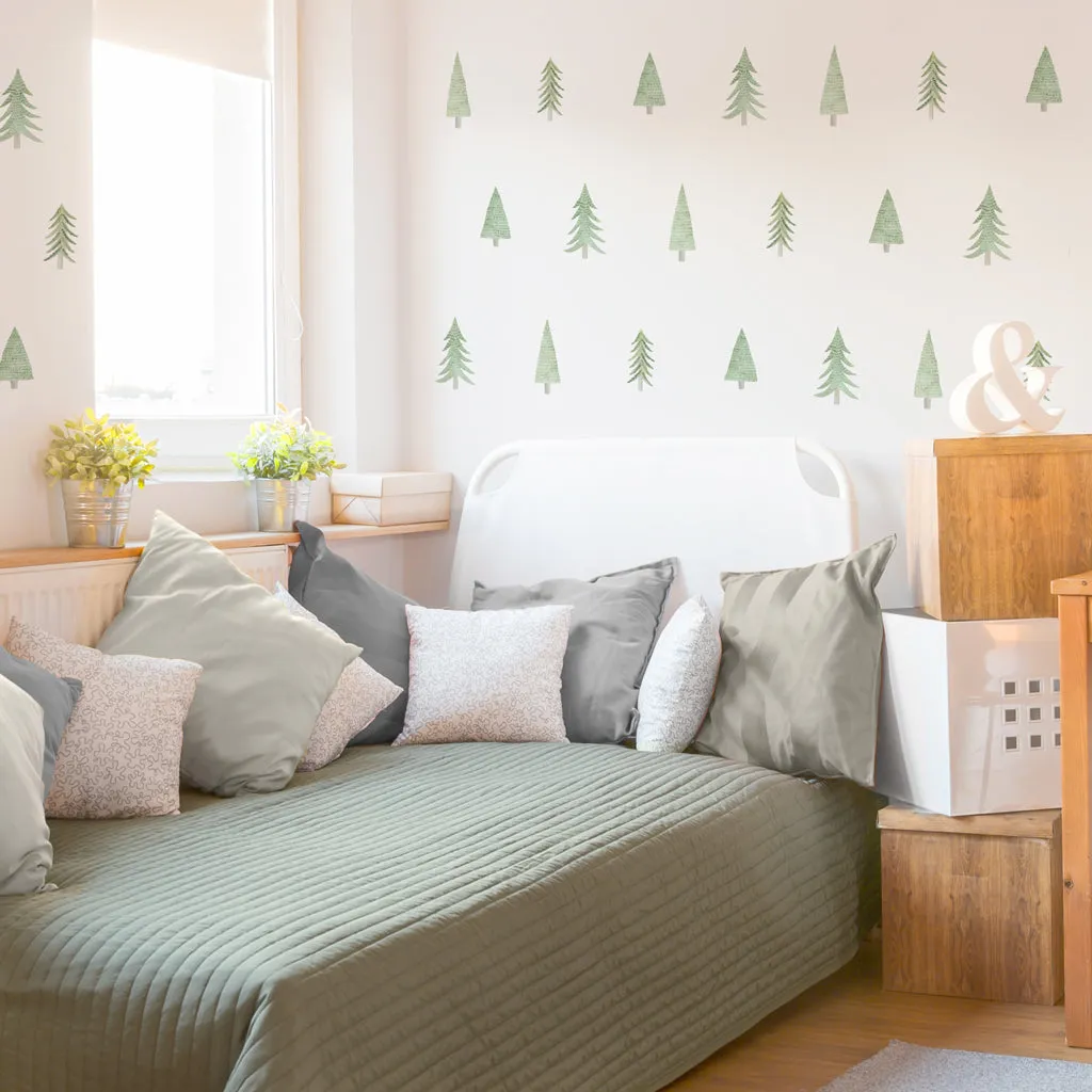 Evergreen Tree Toss Wall Decal Set