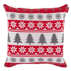 Extra Large Scatter Cushion Cover 70 x 70cm - Knitted Christmas Fairisle Red