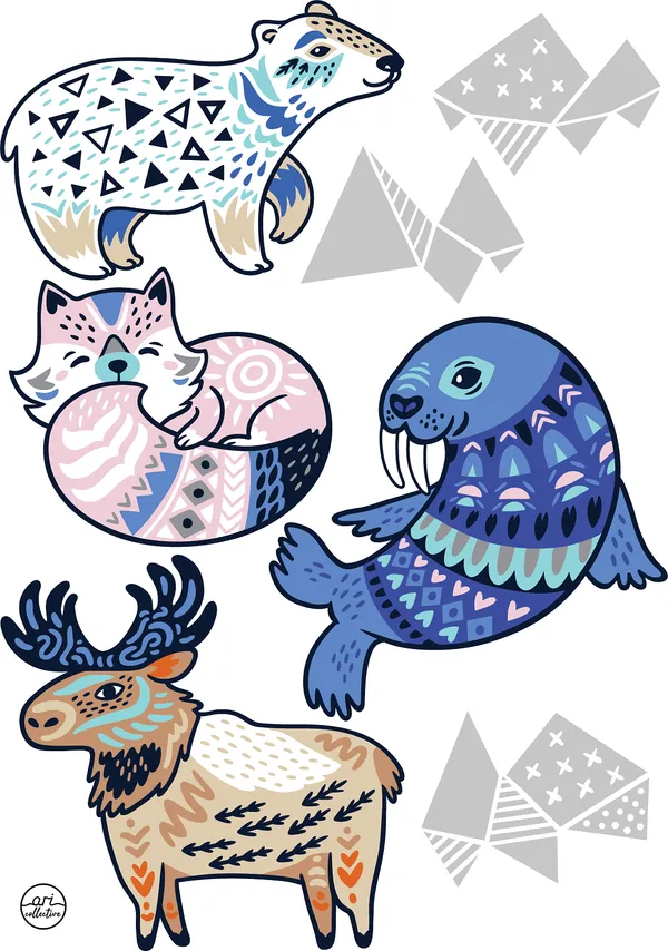 Fabric Wall Decals - Arctic Animals