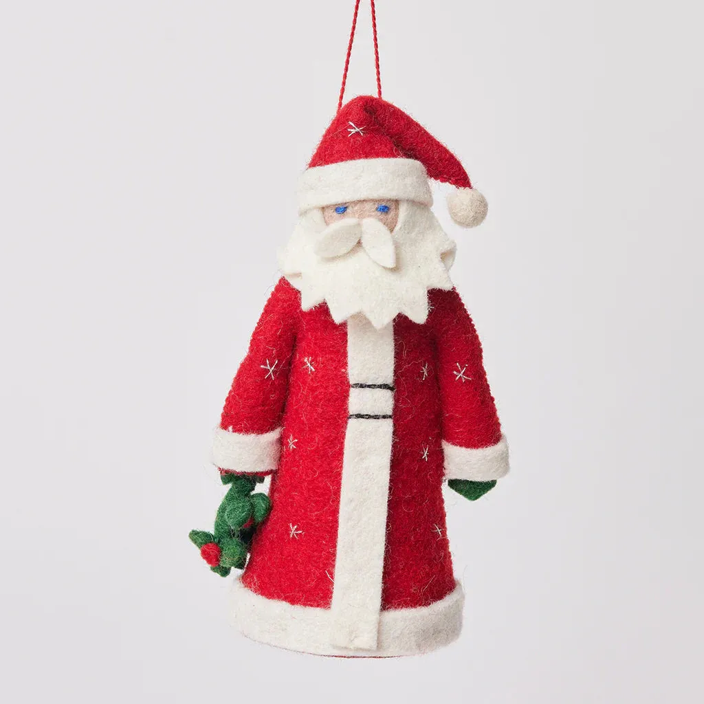 Father Christmas Felt Ornament 5.75"