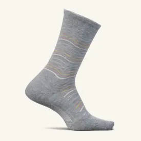 Feetures Everyday Women's Max Cushion Crew Socks - Gray Waves