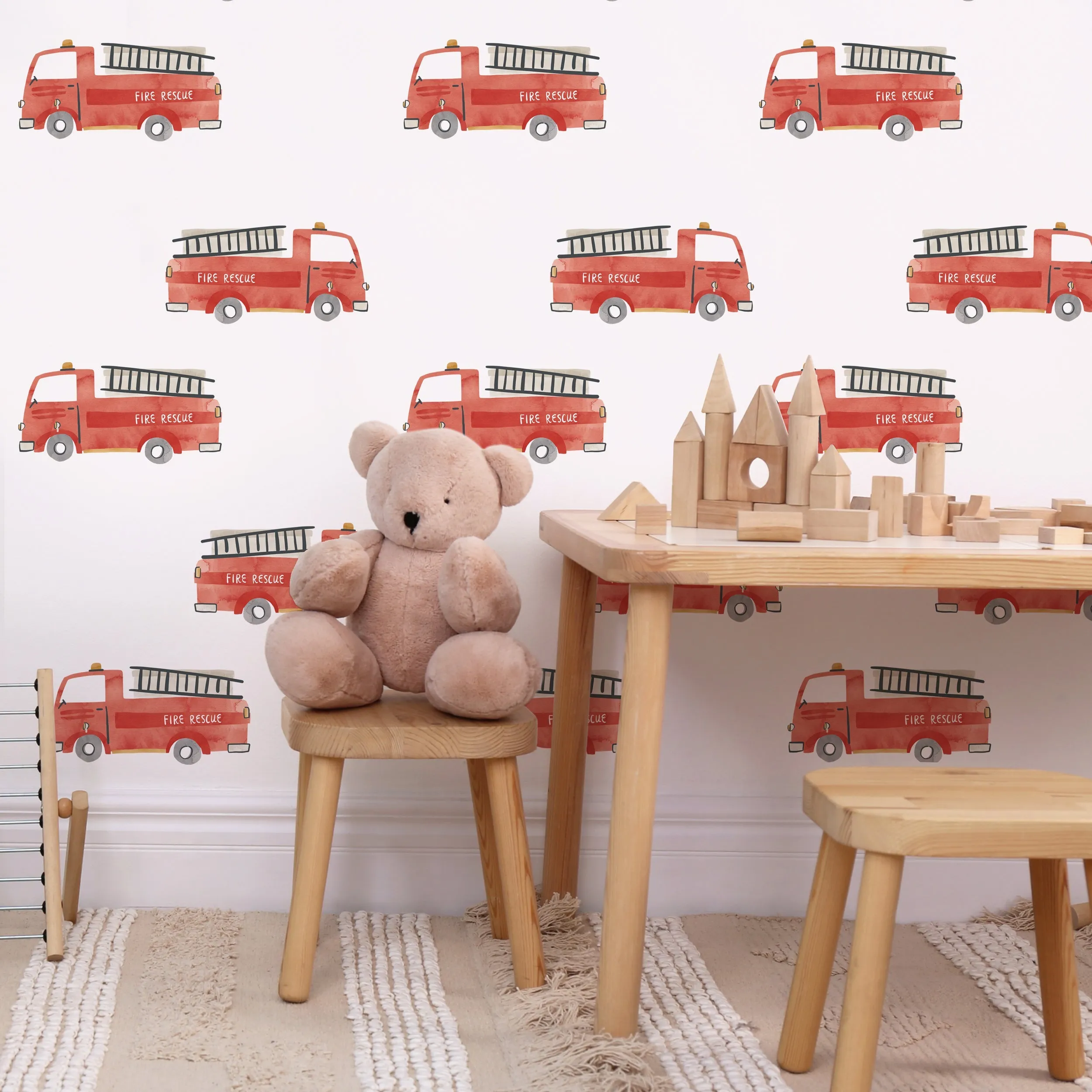 Fire Trucks Toss Wall Decal Set