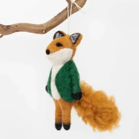 Fox in Green Jacket Christmas Decoration