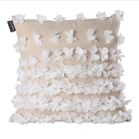 Frilly Cream and White Throw Cushion