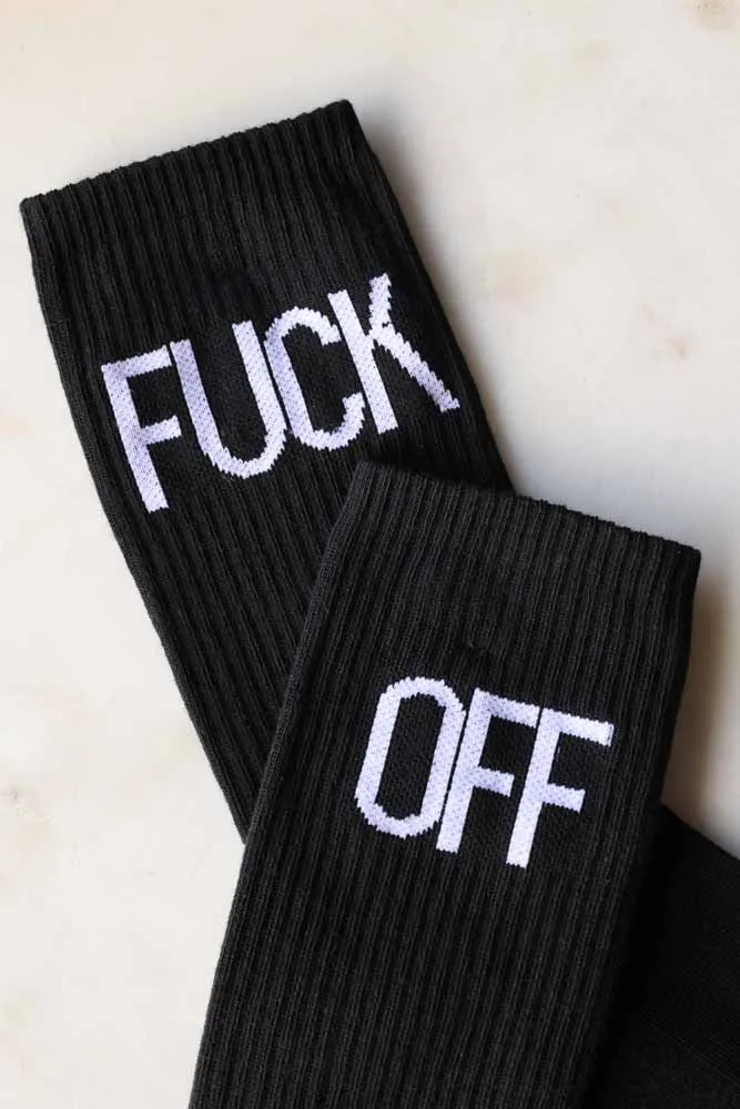 Fuck Off Black Socks