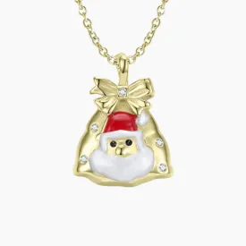 Gold-plated Santa Claus Pendant in Sterling Silver