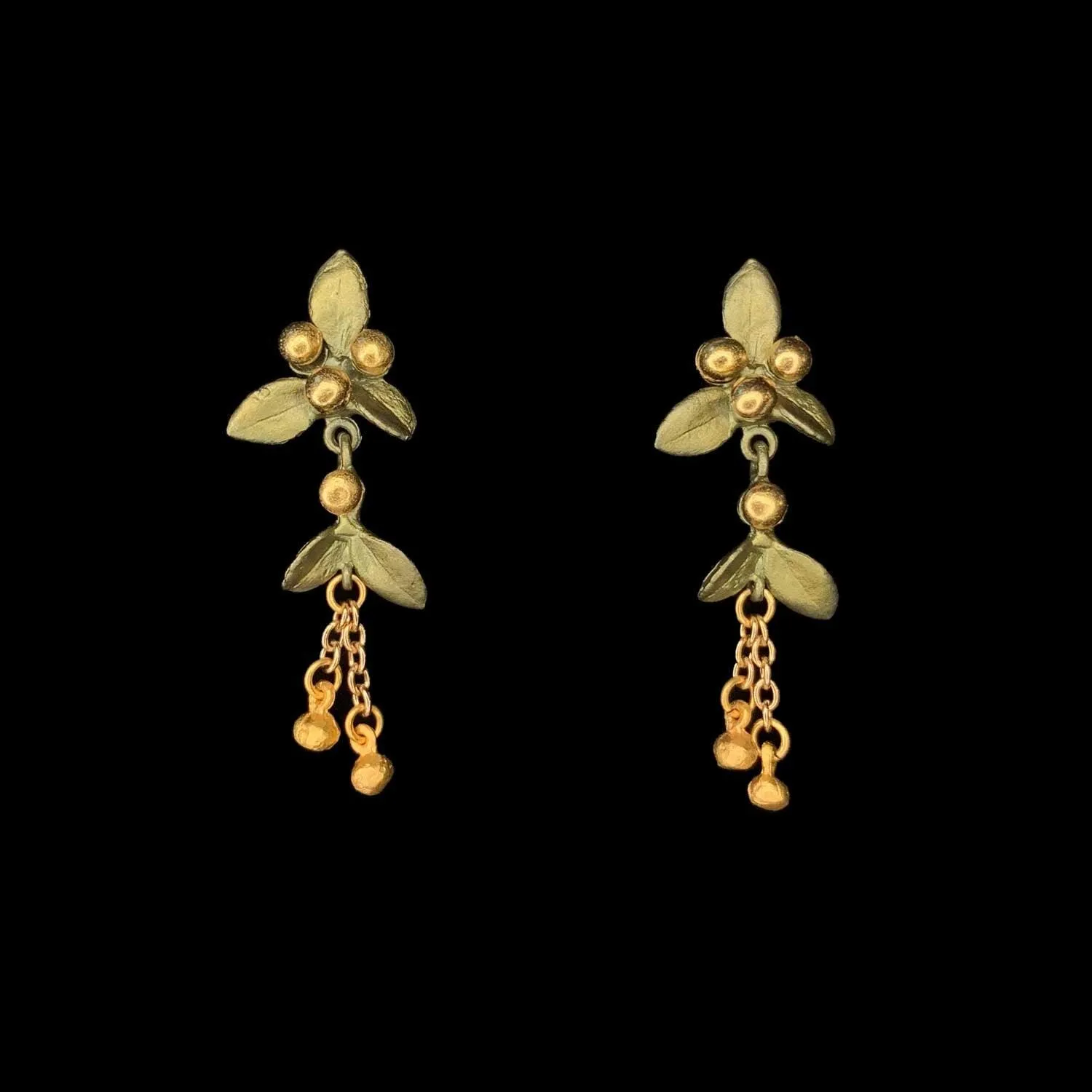 Golden Myrtle Earrings - Dangle Post