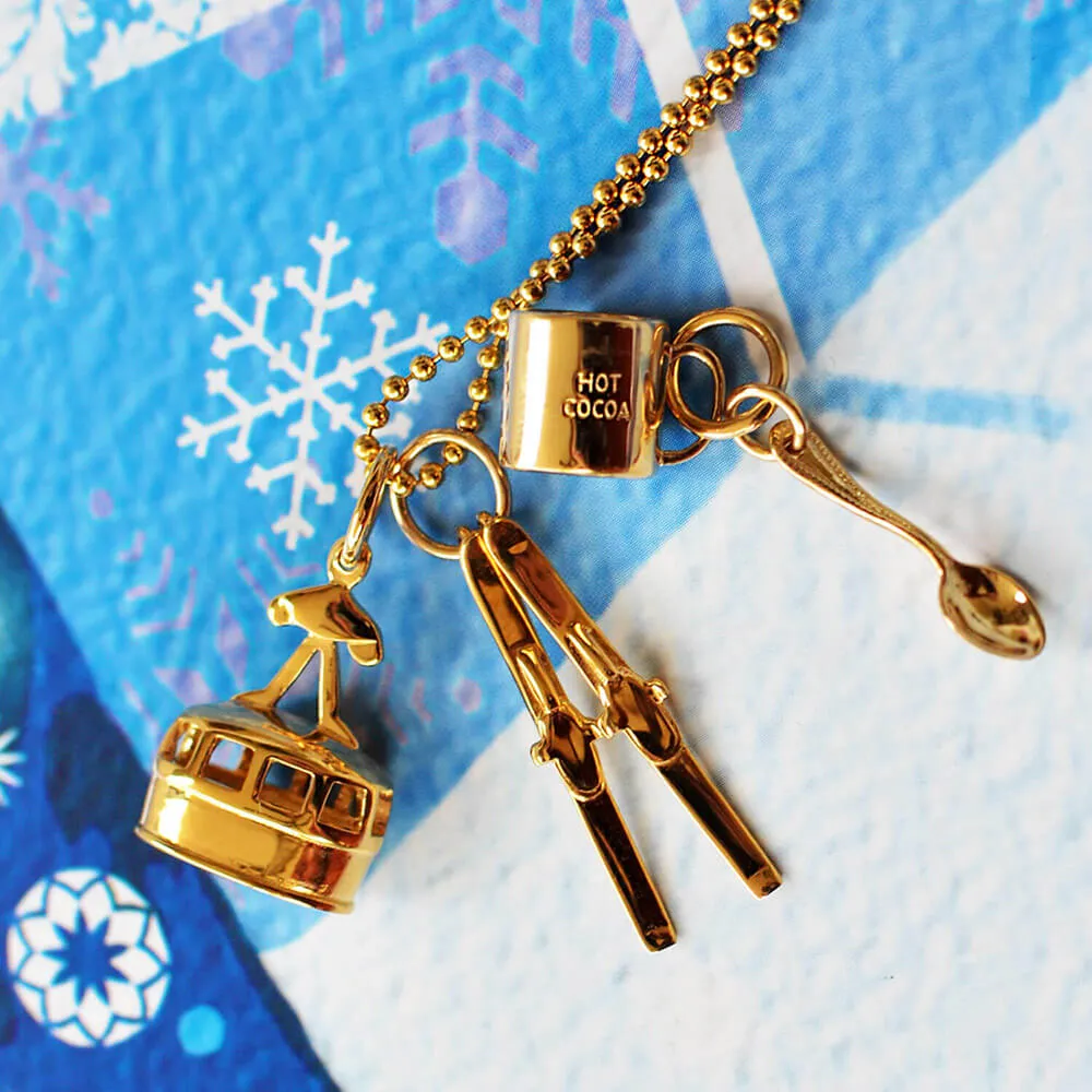 Gondola Ski Charm Gold