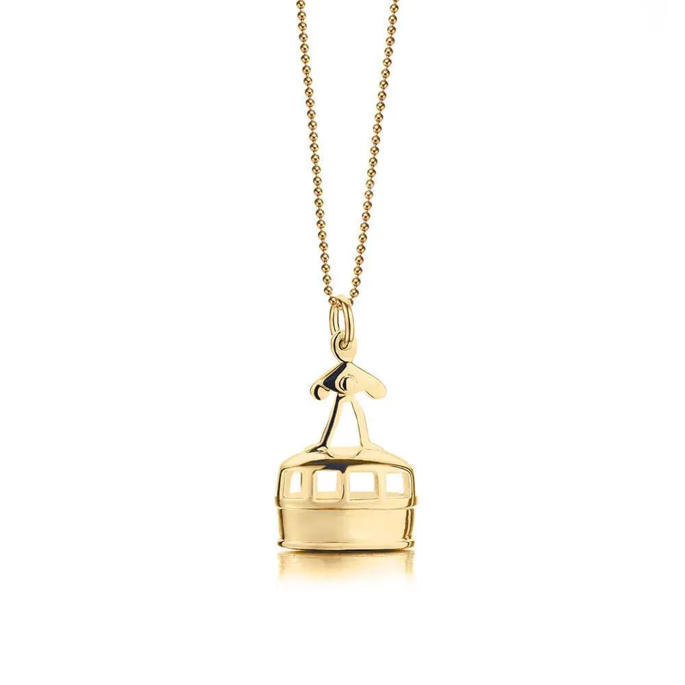 Gondola Ski Charm Gold