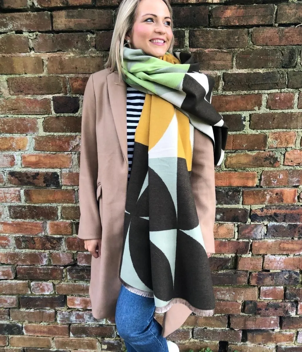 Green Melody Retro Cashmere Blend Scarf