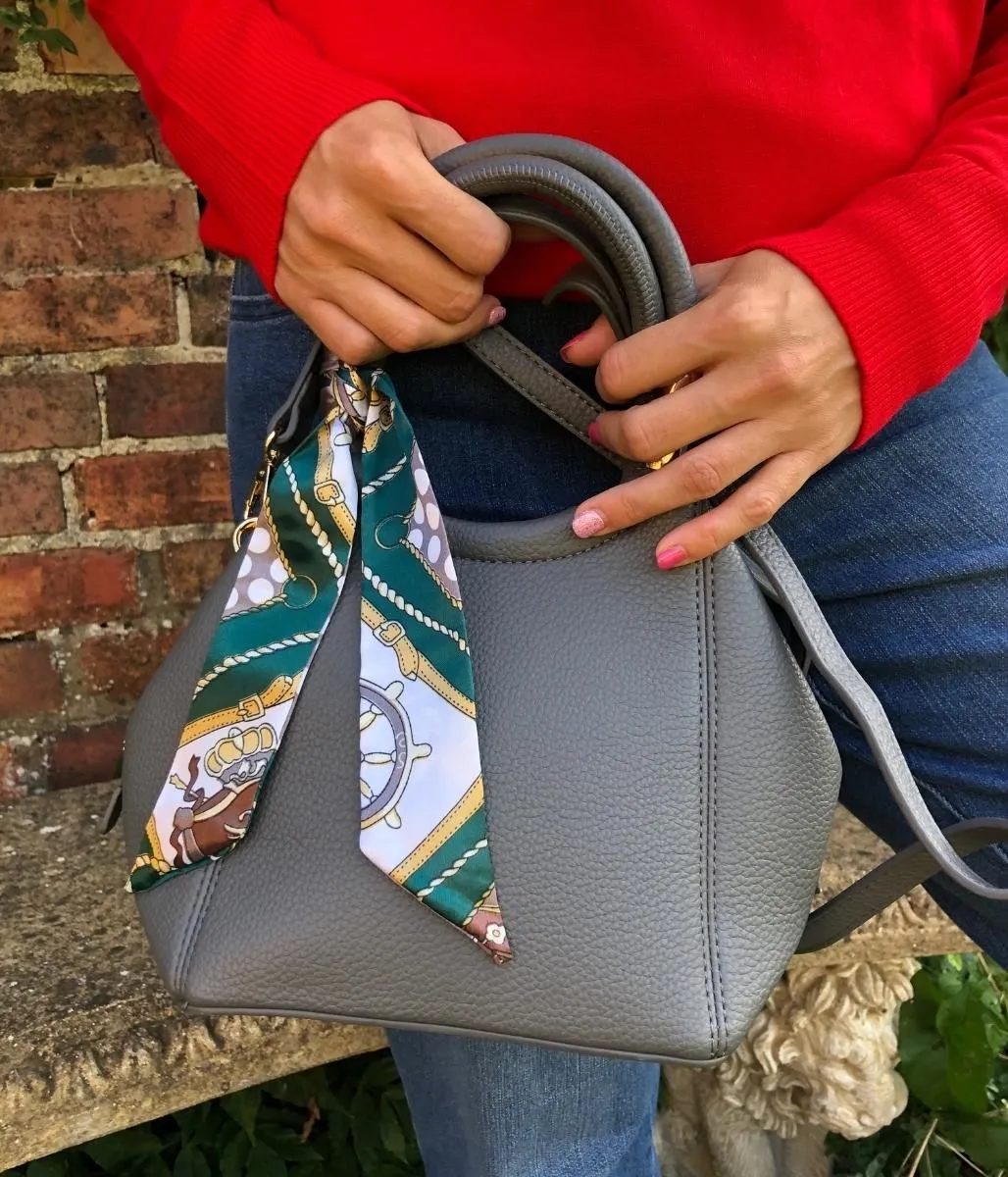 Grey Scarf Bucket Bag