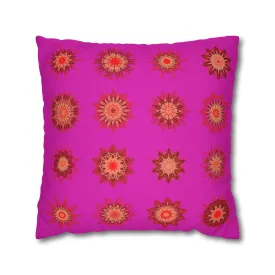 Handmade Mandala Design Christmas Pillowcase - Vibrant Fuchsia