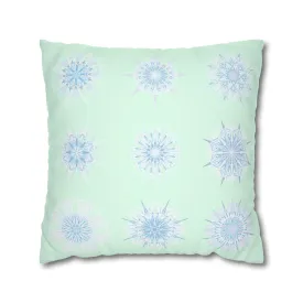 Handmade Mandala Snowflakes Pillowcase - Original Art