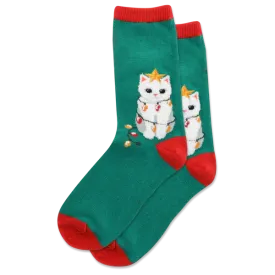 Fuzzy Christmas Cat-Themed Hotsox