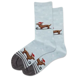 HOTSOX Kid's Sledding Dog with Santa Hat Crew Socks