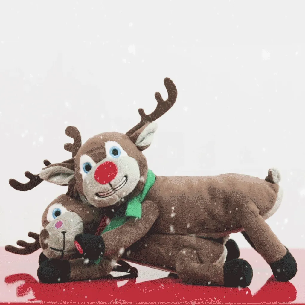 Animated Christmas Reindeer Plush Toy with Humping Action