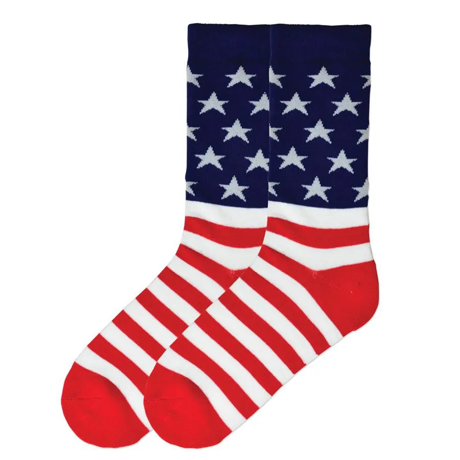 K Bell Mens American Made American Flag Sock