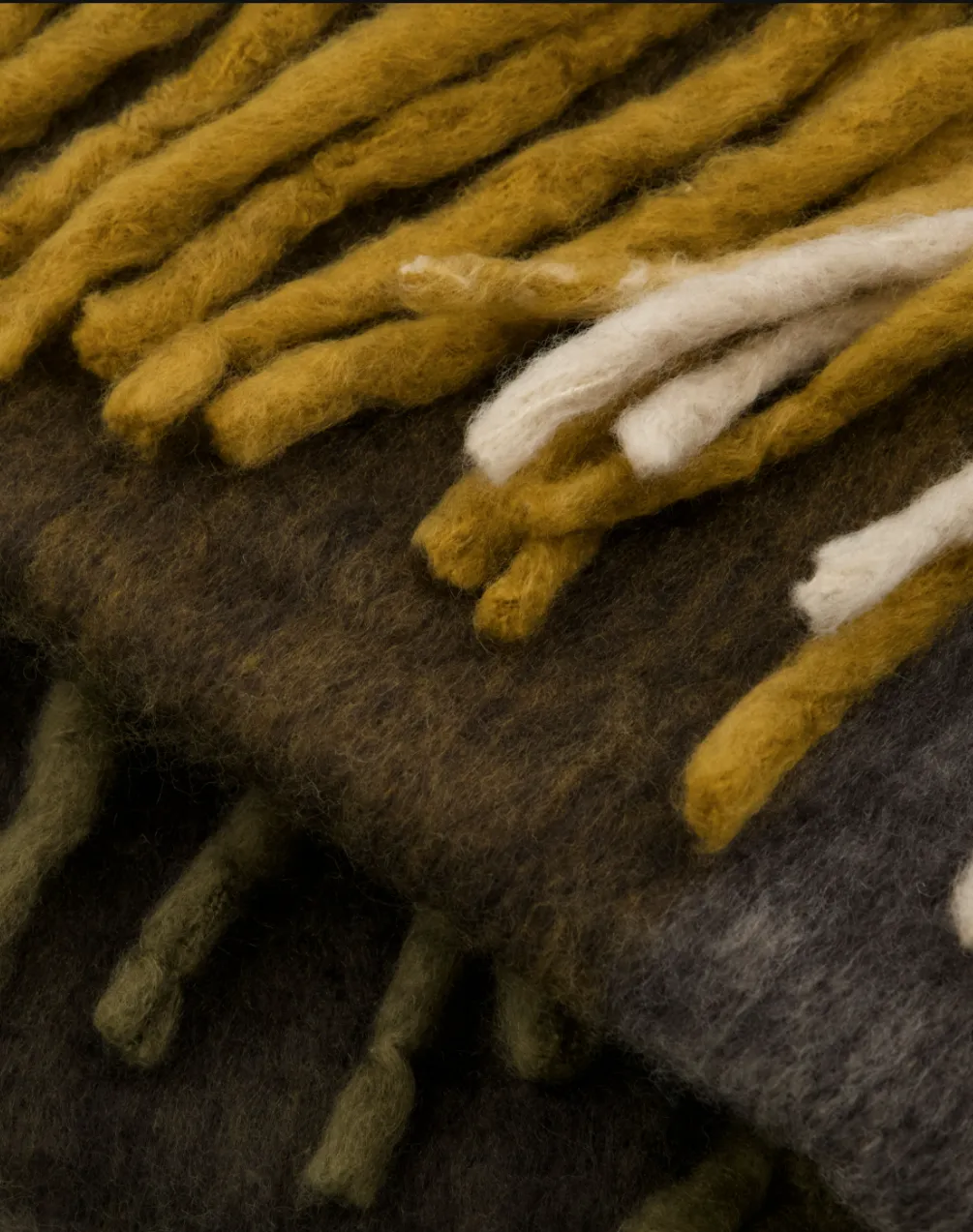 Kama Mustard and Grey Throw