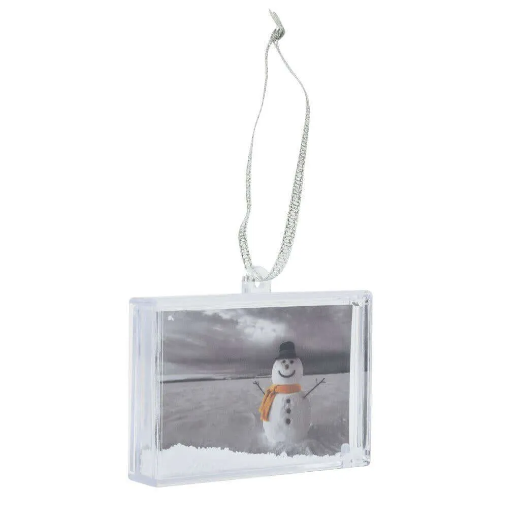 L4 Blank Insert Photo Snow Frame with Hanger - 70 x 45mm (2.7 x 1.7 inch) - Pack of 6