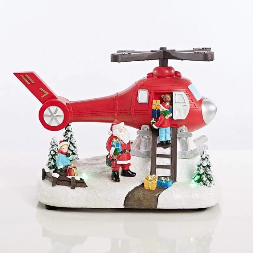 LED Santa Helicopter Spinning Propeller