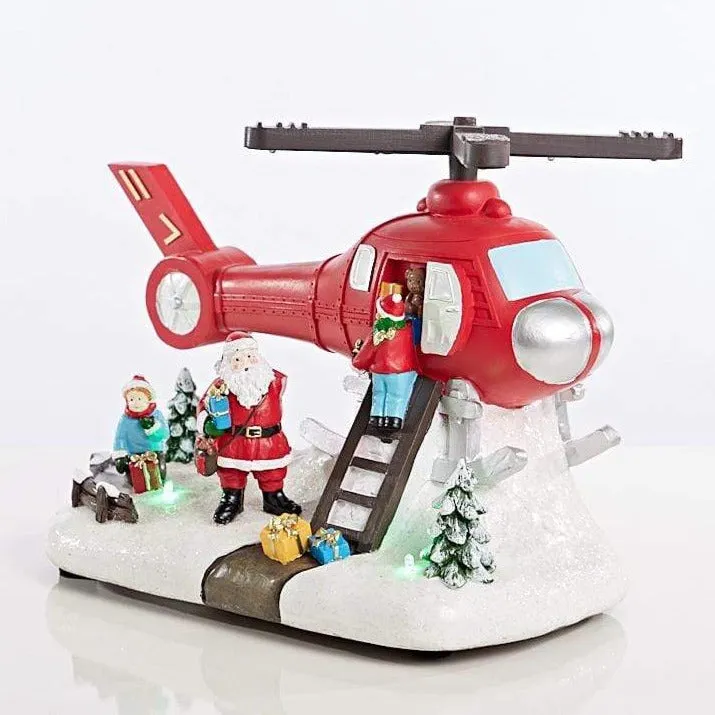 LED Santa Helicopter Spinning Propeller