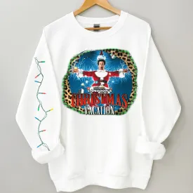 Leopard Christmas w/Christmas Light Sleeve Sweatshirt