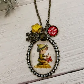 Charming Little Drummer Boy Pendant Necklace