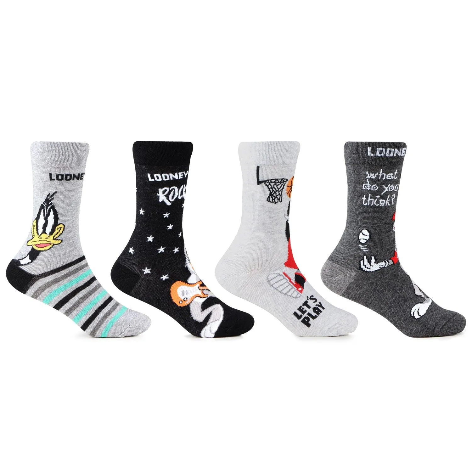 Looney Tunes Socks For Kids - Pack Of 4