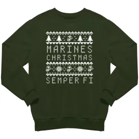 Forest Green Marines Christmas Sweatshirt – Festive Military Apparel for the Holidays