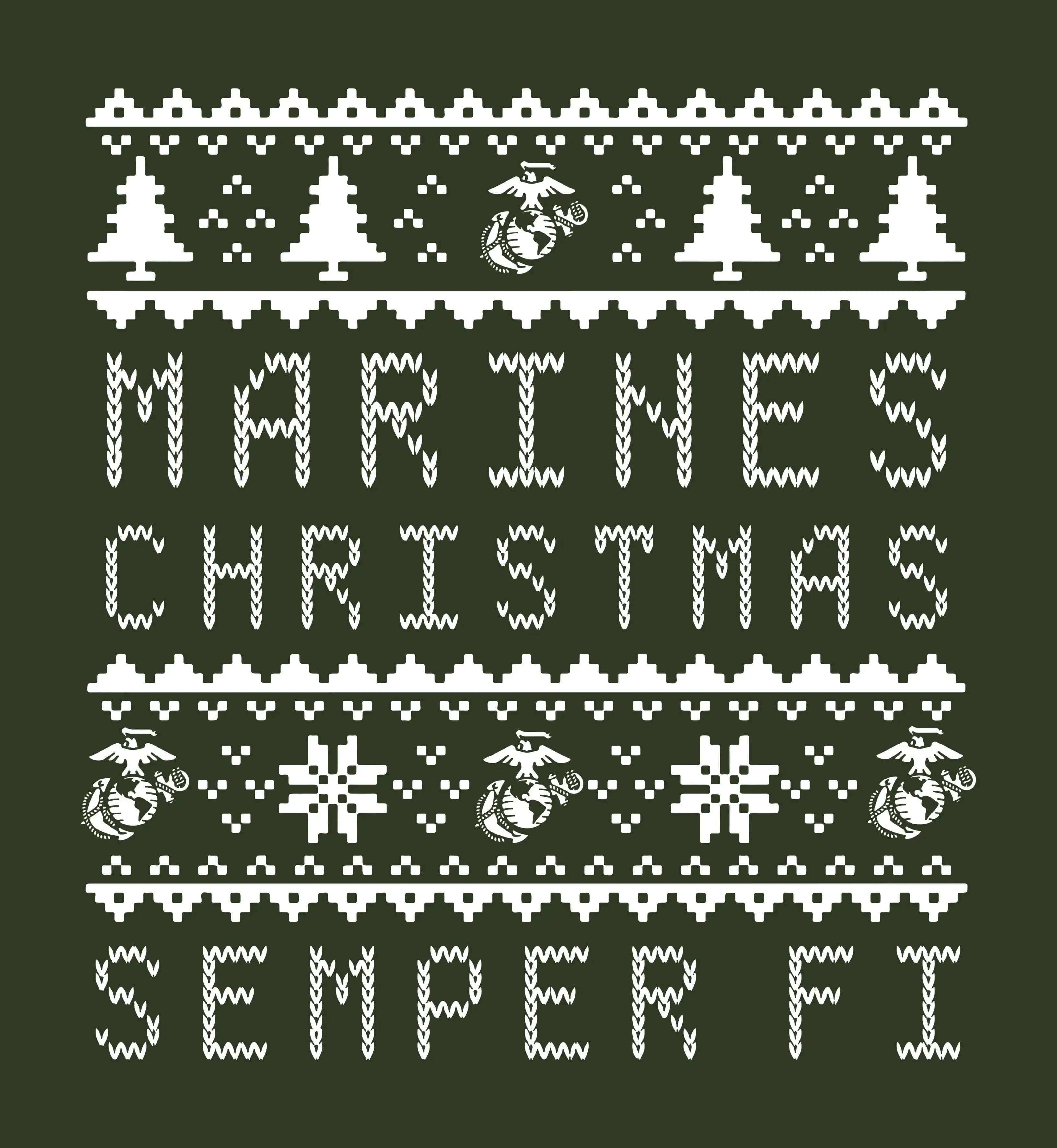 Forest Green Marines Christmas Sweatshirt – Festive Military Apparel for the Holidays