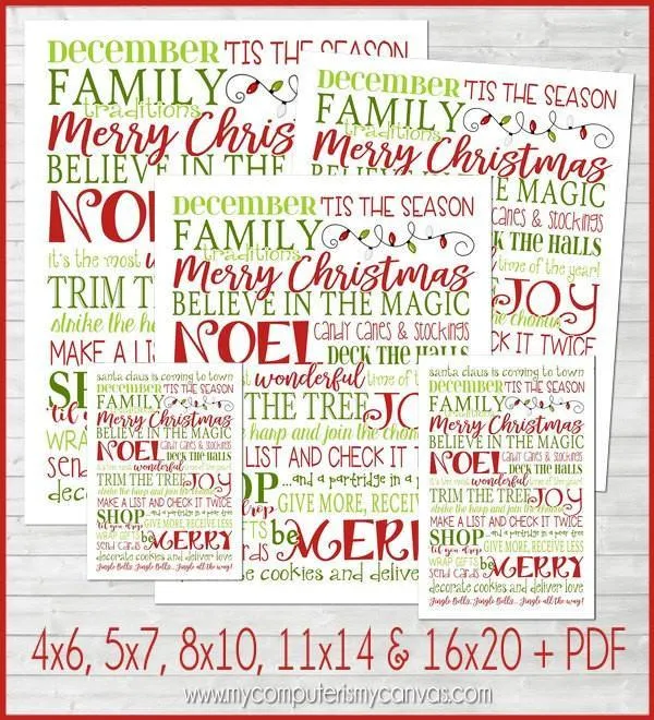 Merry Christmas Subway Art PRINTABLE