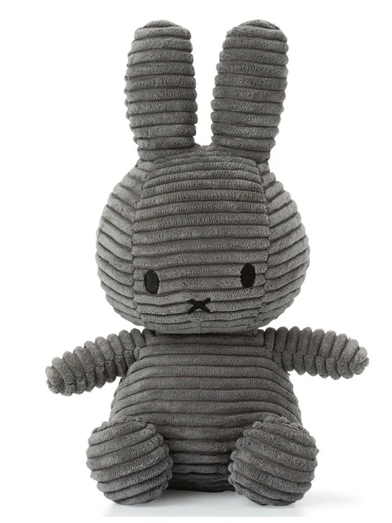 Miffy Corduroy Plush Toy - Grey