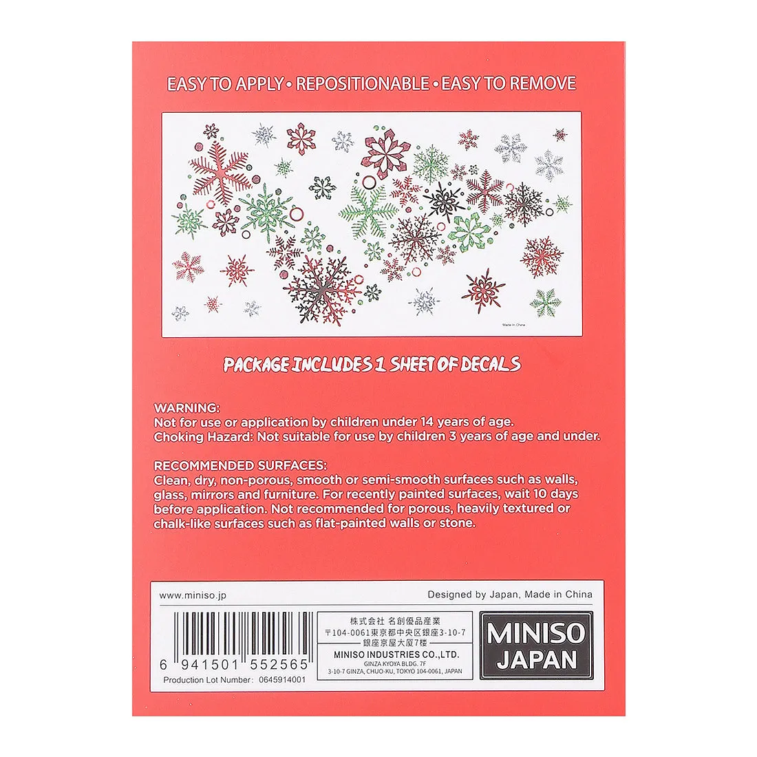 MINISO Christmas Series - Decorative & Wall Window Stickers