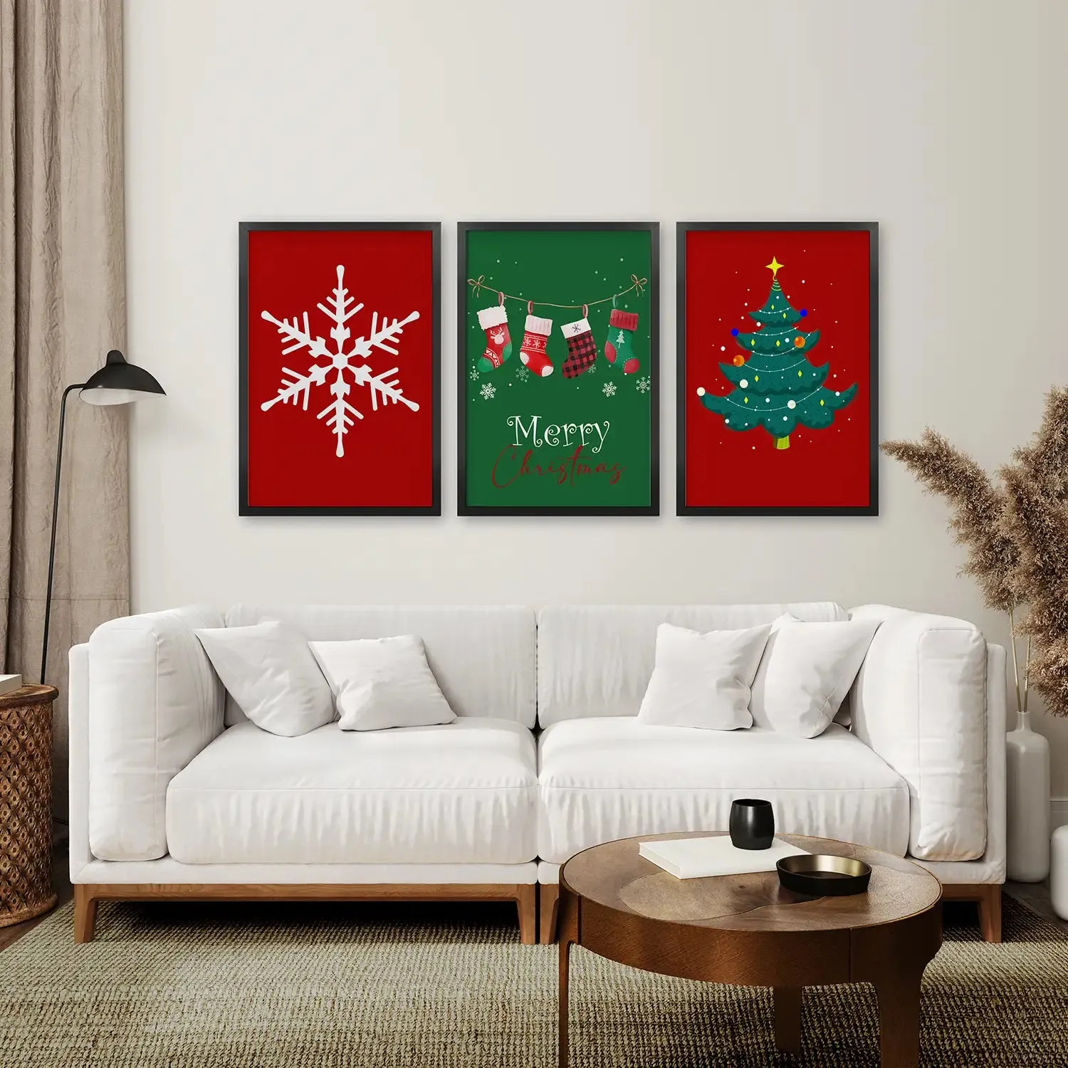 Modern Xmas Holiday Decor Nursery Wall Art Prints