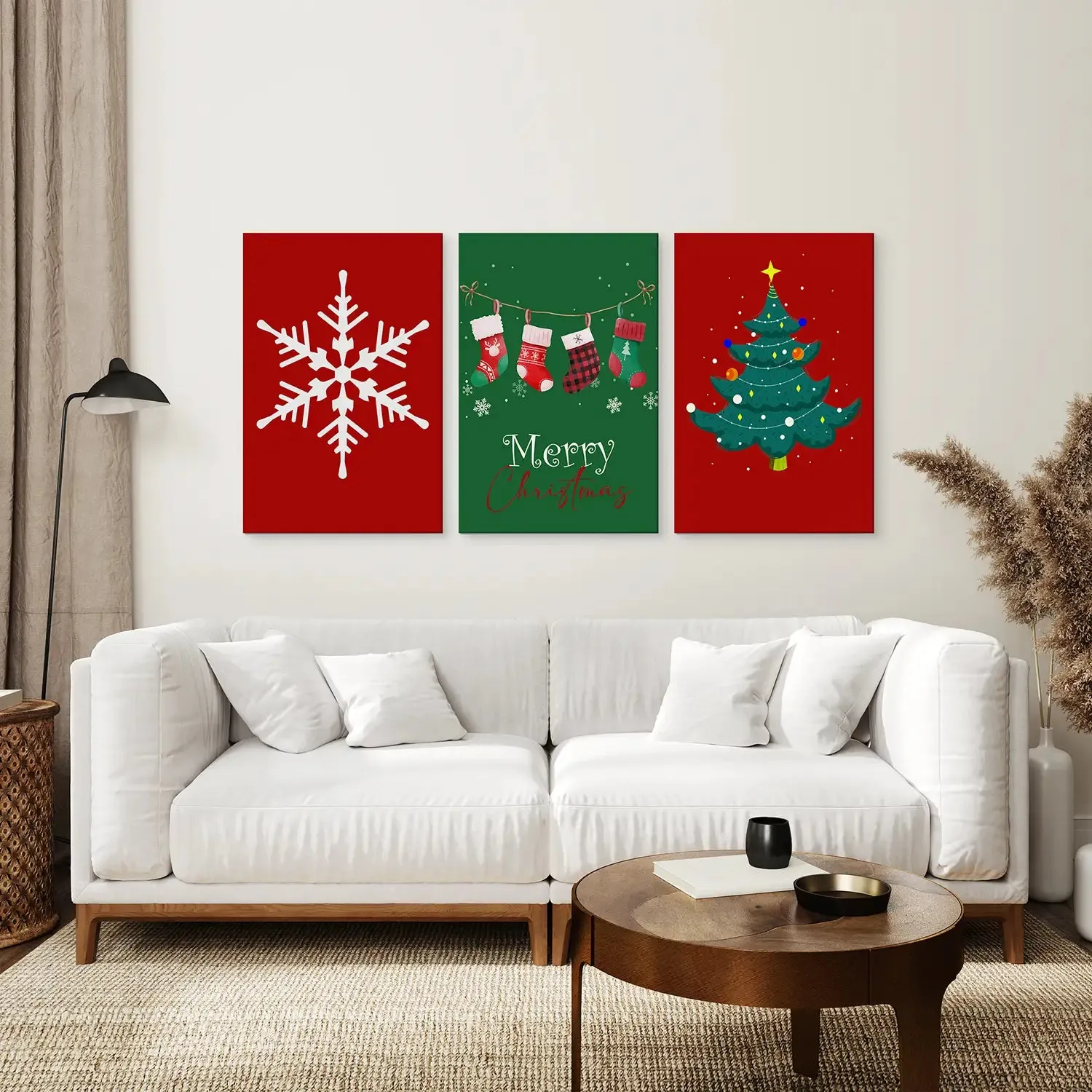 Modern Xmas Holiday Decor Nursery Wall Art Prints