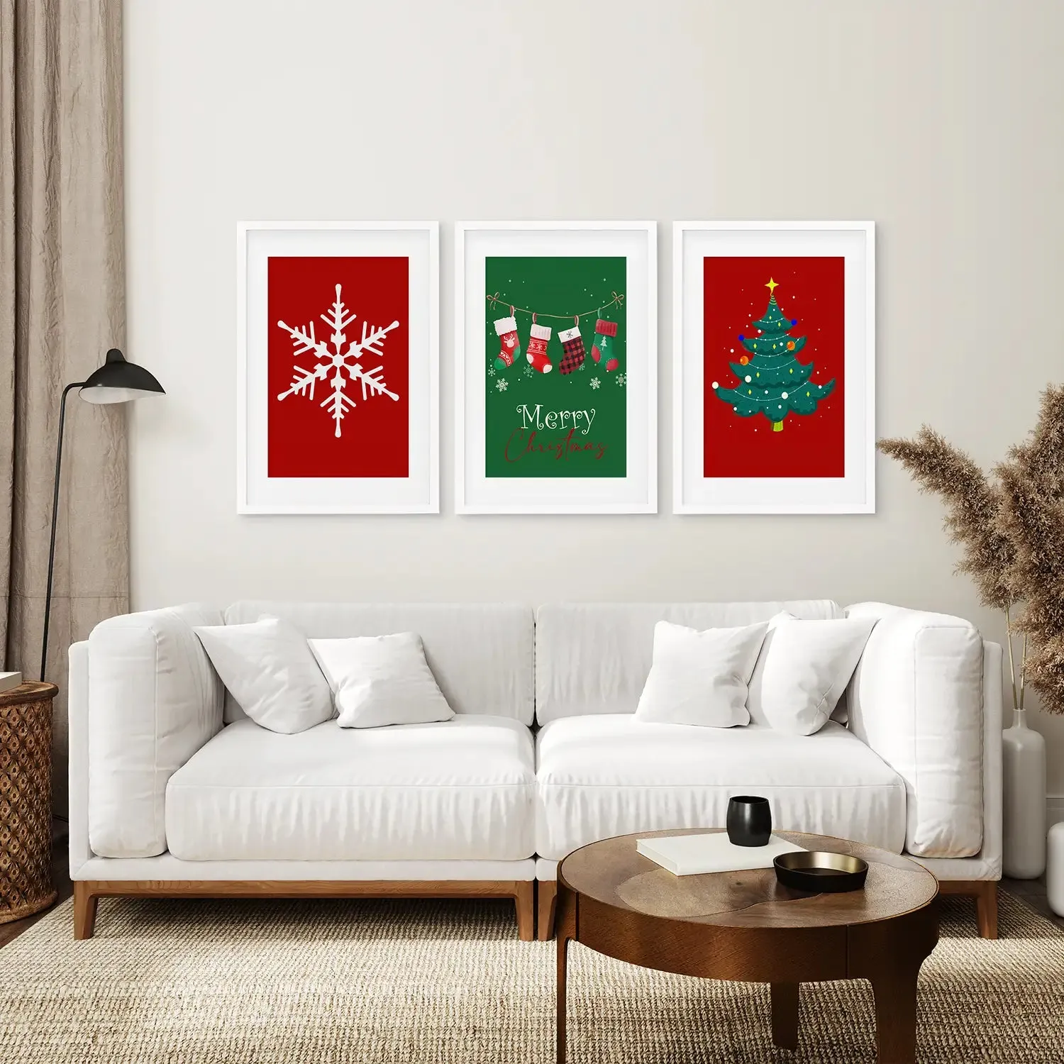 Modern Xmas Holiday Decor Nursery Wall Art Prints