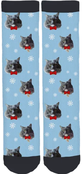 Moe Grey the Cat Crew Socks