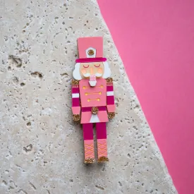 Nutcracker Brooch Pink