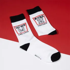 Official Modern Sonic the Hedgehog Japanese Style White and Black Socks (One Size)