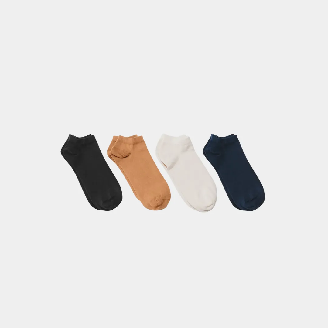 Organic Neutrals Ankle Lightweight Socks (4 pack) - 98% Organic Cotton