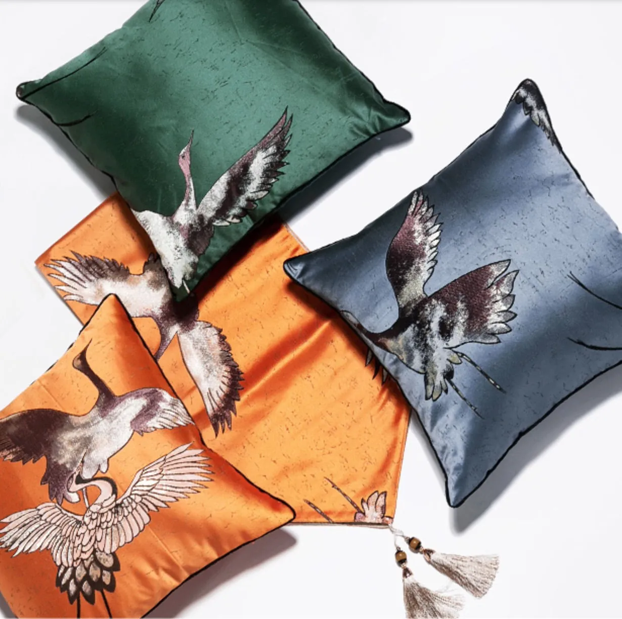 Oriental Birds Throw Cushion