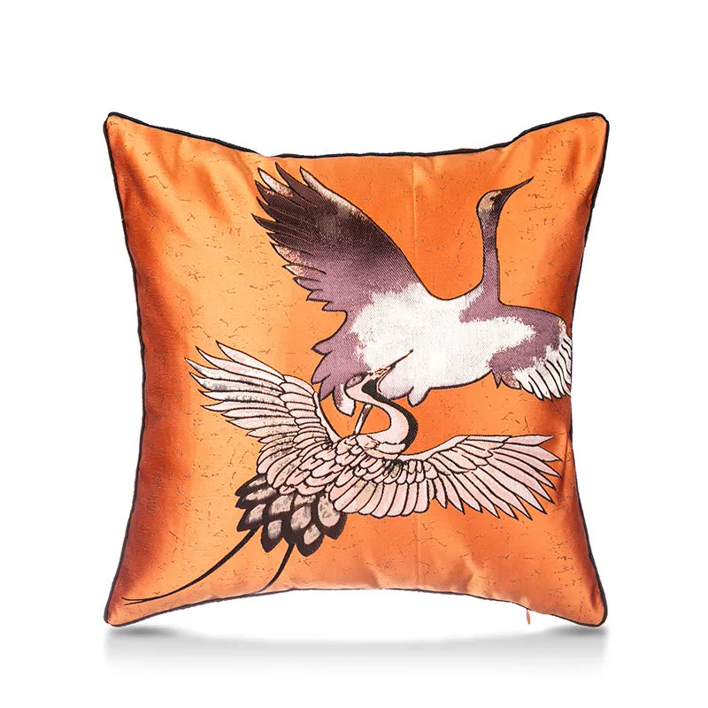 Oriental Birds Throw Cushion