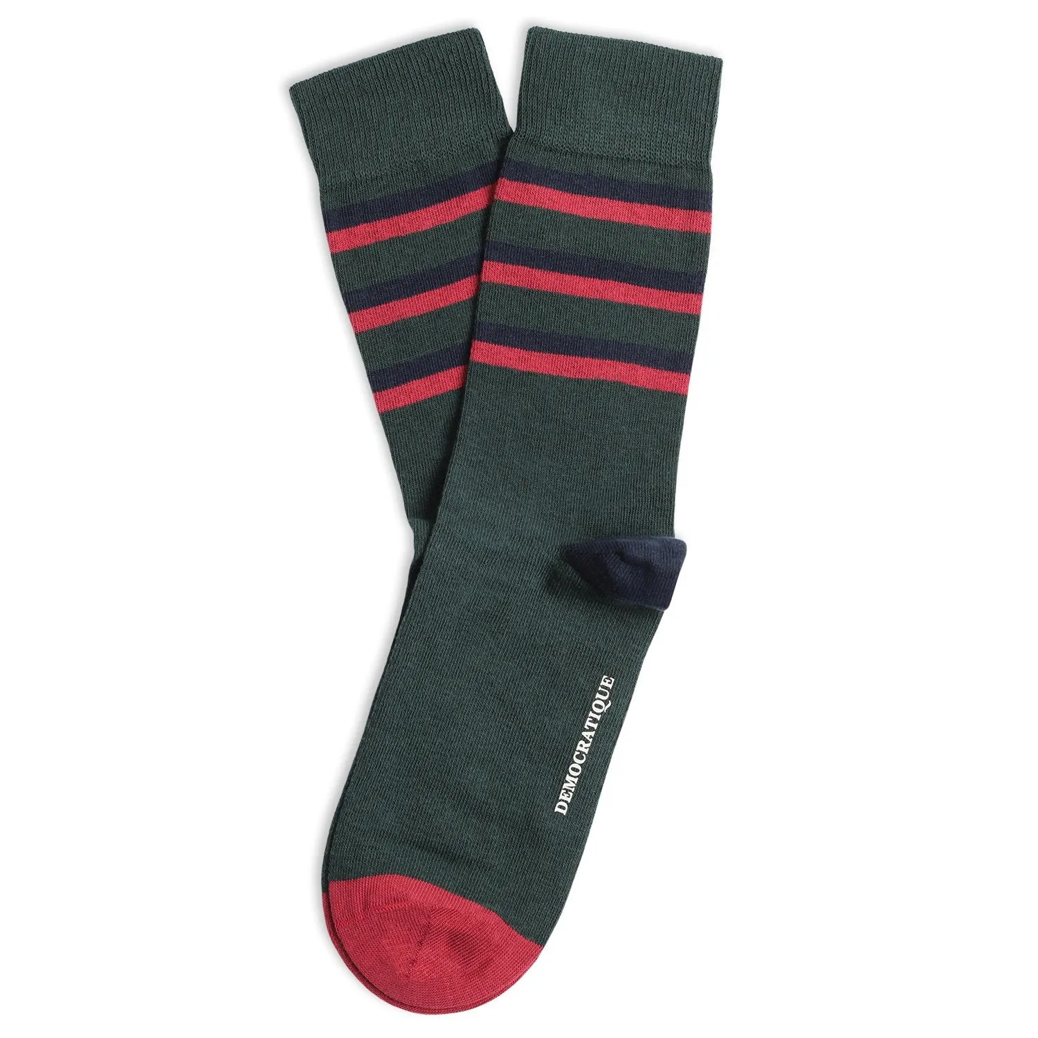 Originals Fine Striped Socks Forrest Green / Navy / Light Rosso