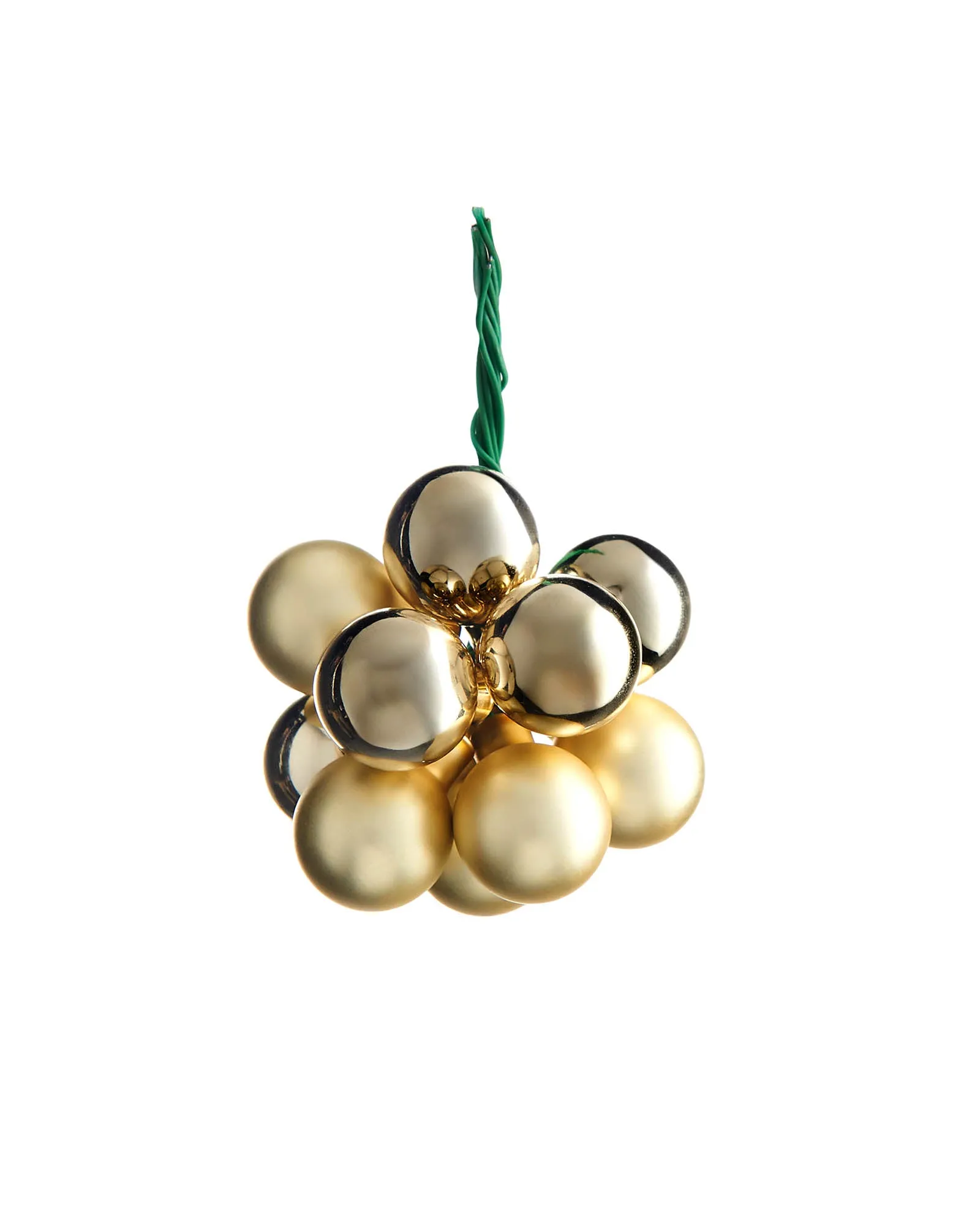 Pale Gold Glass Berry Cluster Baubles, 10 Pack