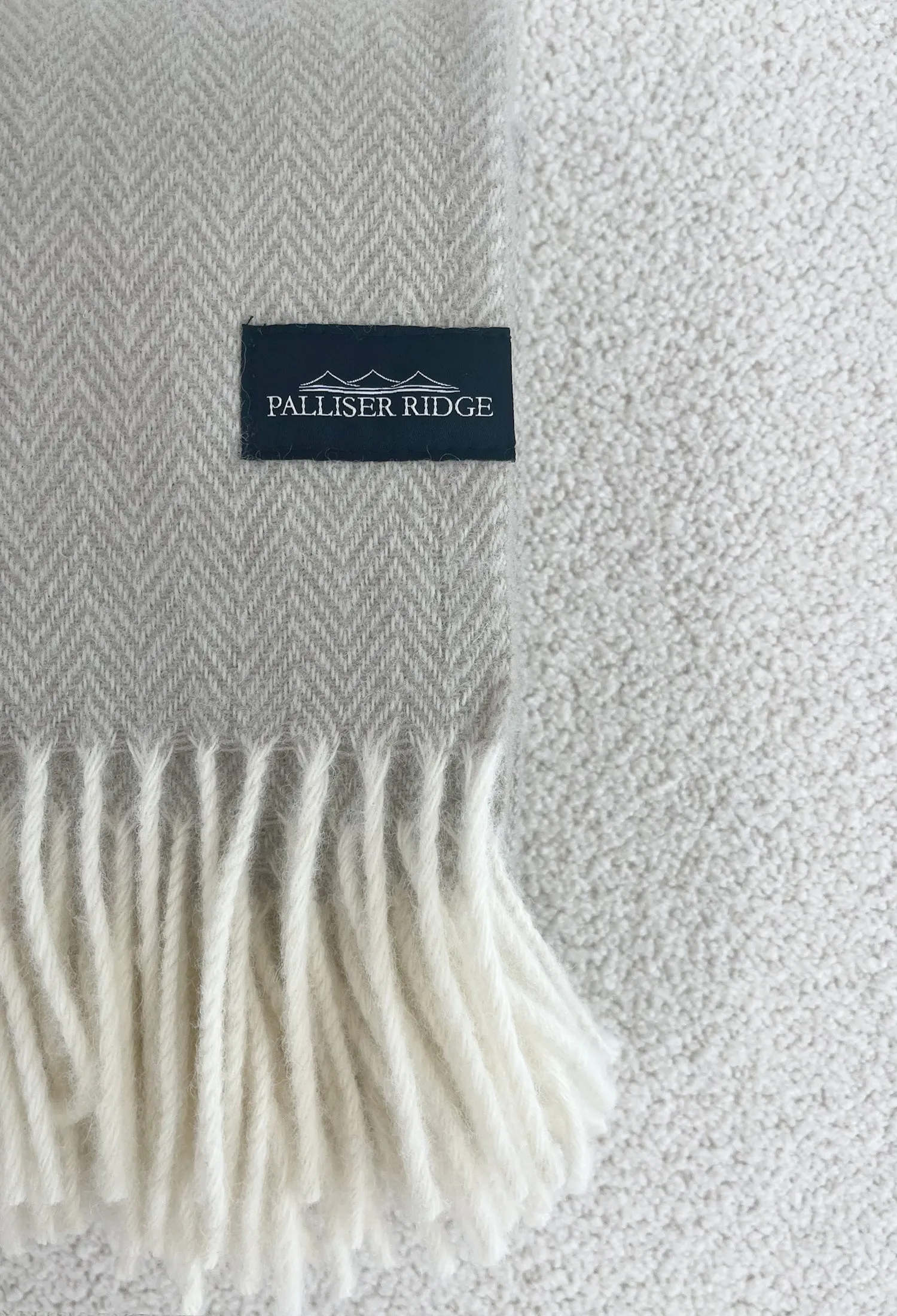 Palliser Ridge Lambs Wool Blanket - Napa Herringbone