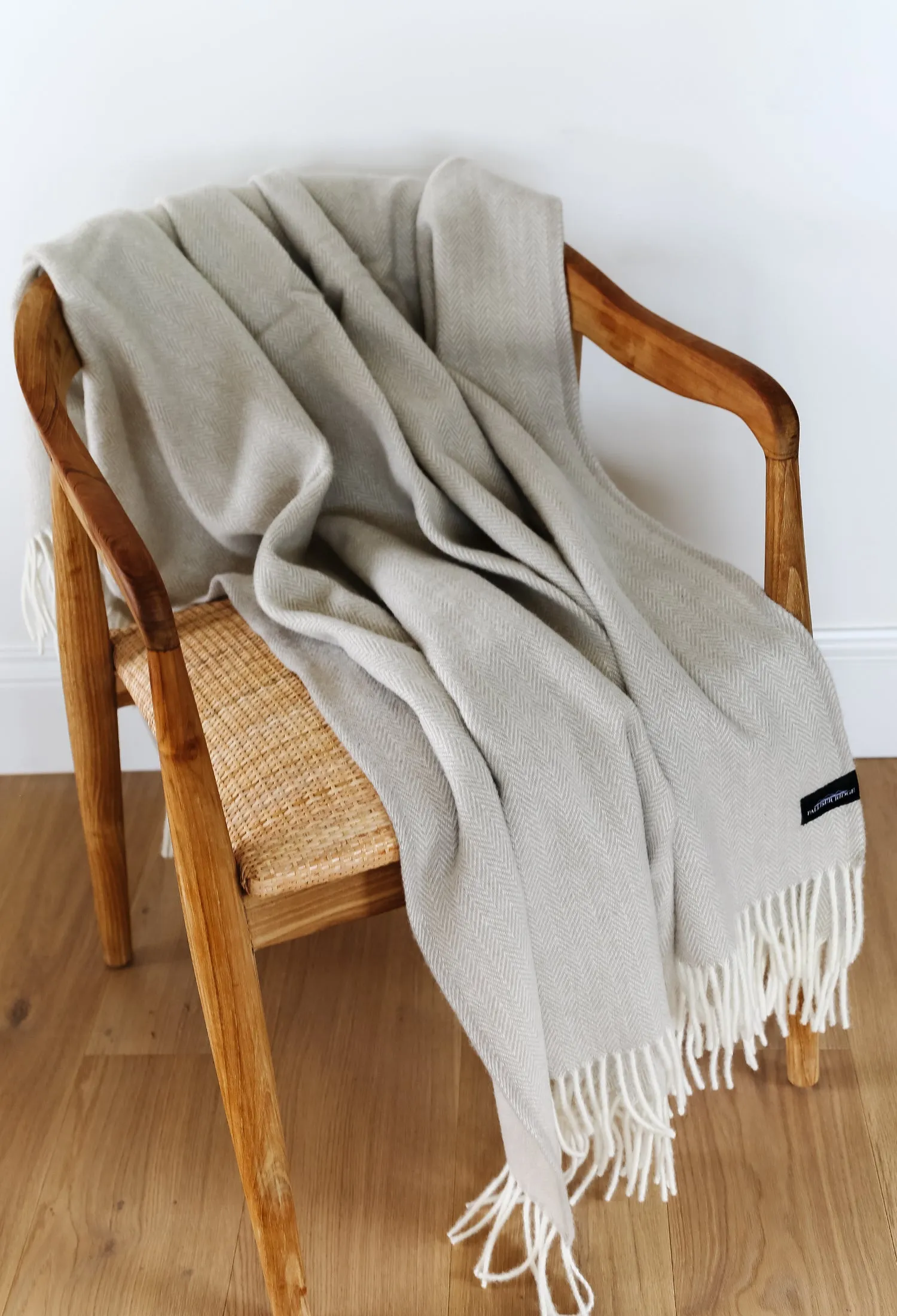 Palliser Ridge Lambs Wool Blanket - Napa Herringbone