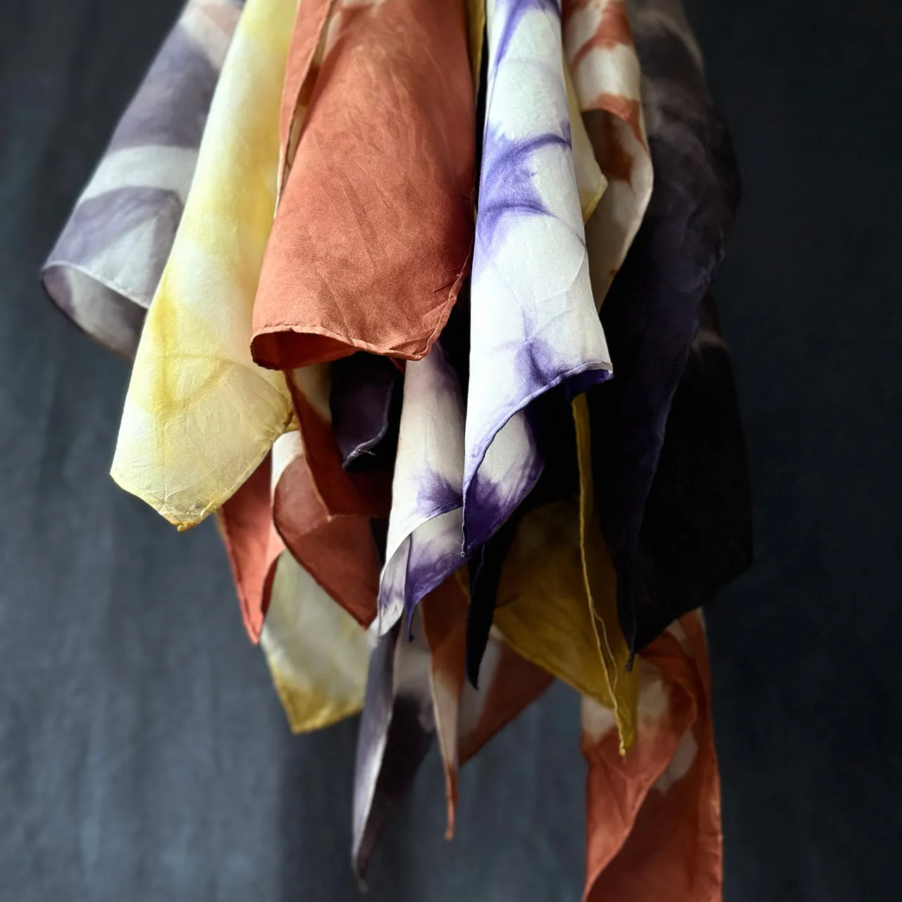 Plant Dyed Silk Bandana Scarves (66x66cm)