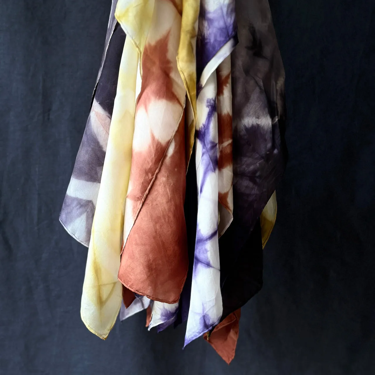 Plant Dyed Silk Bandana Scarves (66x66cm)